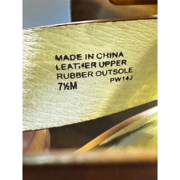 Michael by Michael Kors Womens 7.5M Anya Brown Leather Zipper Buckle Strap Heels - Picture 6 of 13